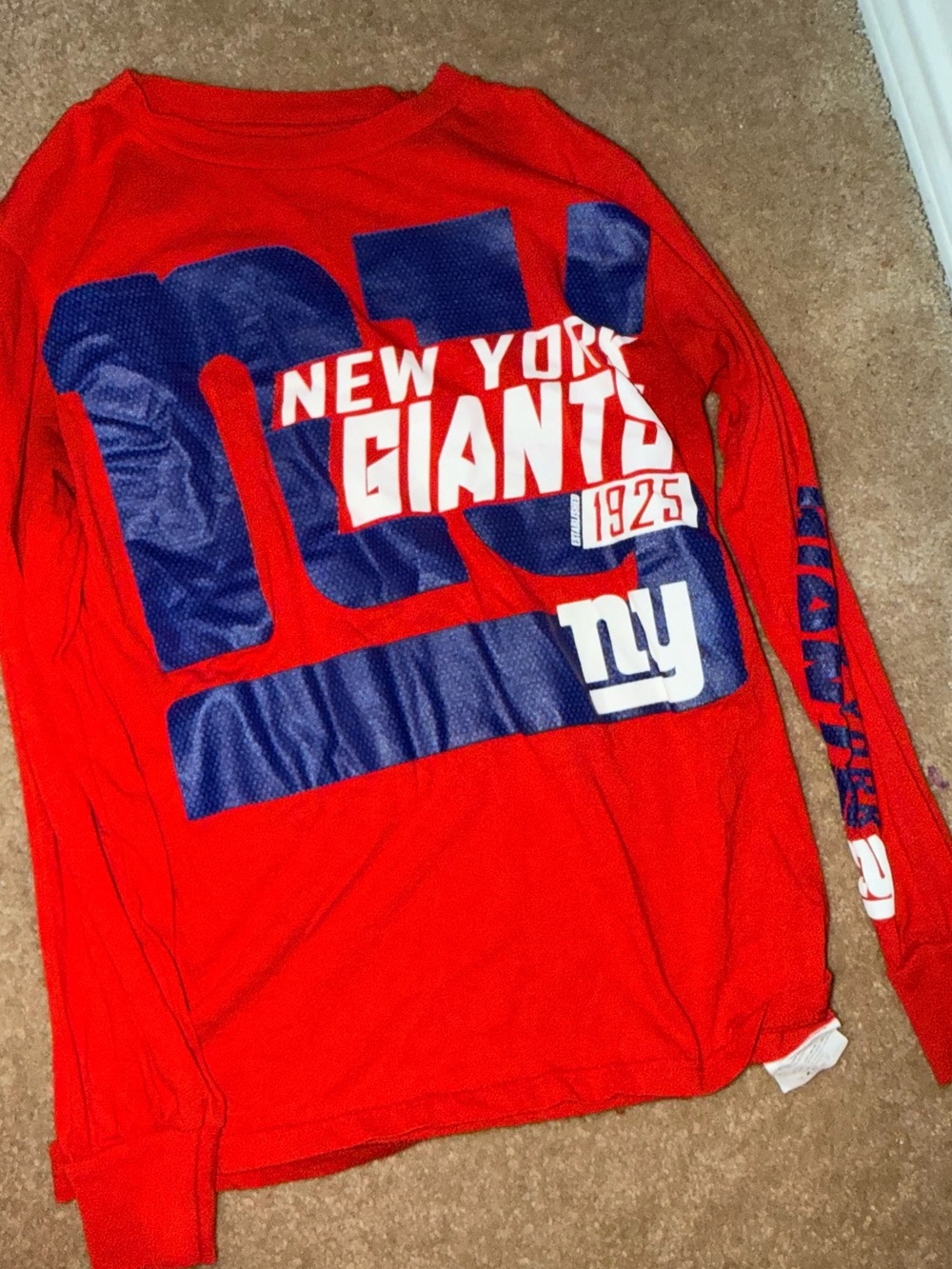 Womens NFL giants Red Long-Sleeve Shirt